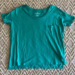 American Eagle green pocket tee